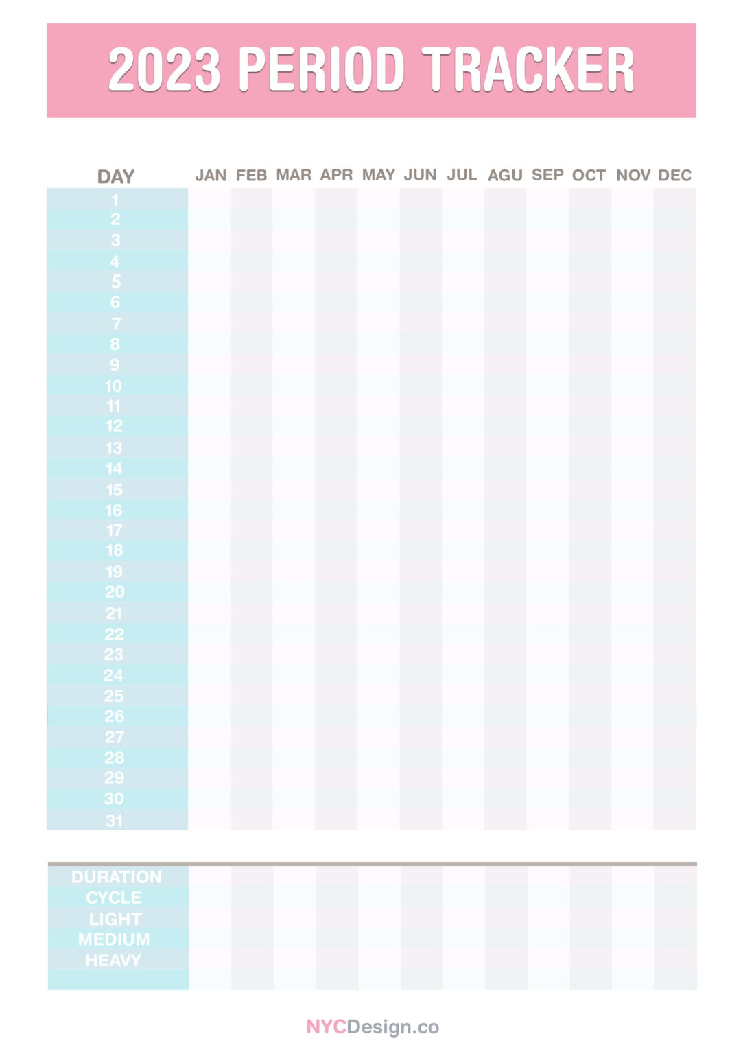 2023 Period Calendars nycdesign.us Printable Things