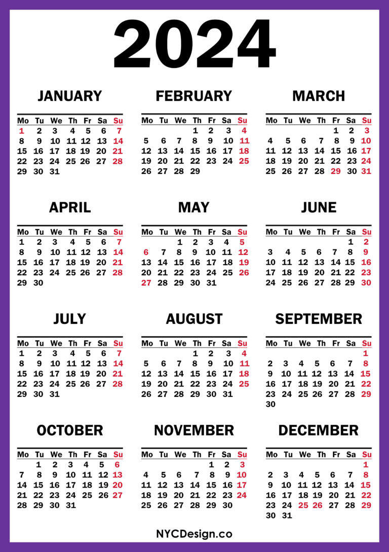 2024 Wall Calendar Uk Holidays Calendar Miran Tammara