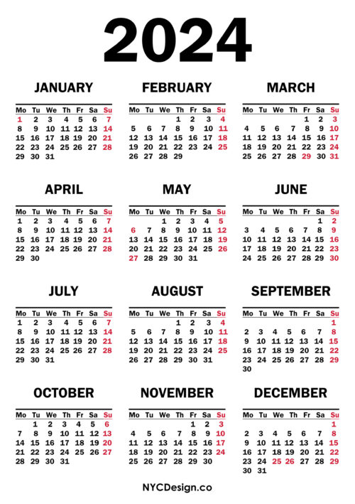 2024 Calendar with UK Holidays, Printable Free, White – nycdesign.us ...