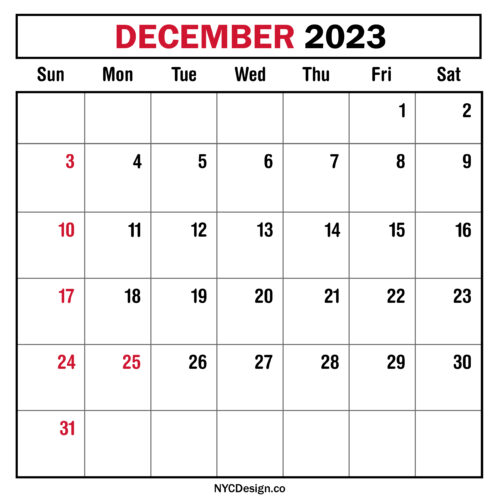 December 2023 Monthly Calendar with US Holidays, Planner, Printable ...