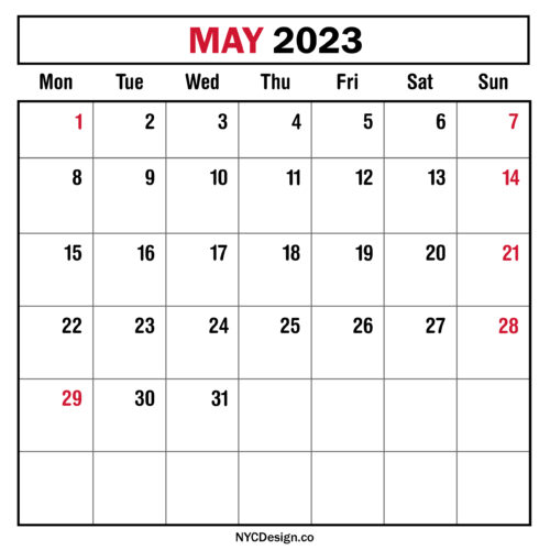 May 2023 Monthly Calendar with UK Holidays, Planner, Printable Free ...