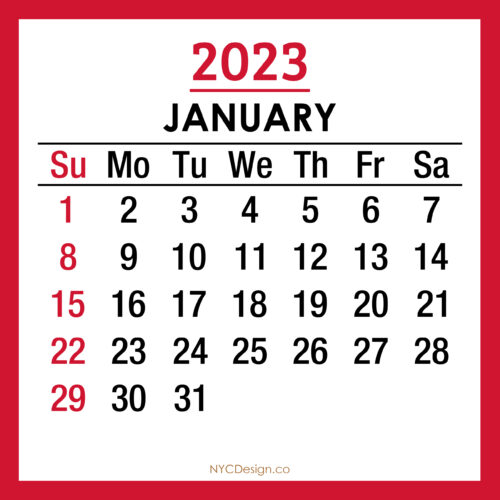 2023 Calendars – nycdesign.us: Printable Things